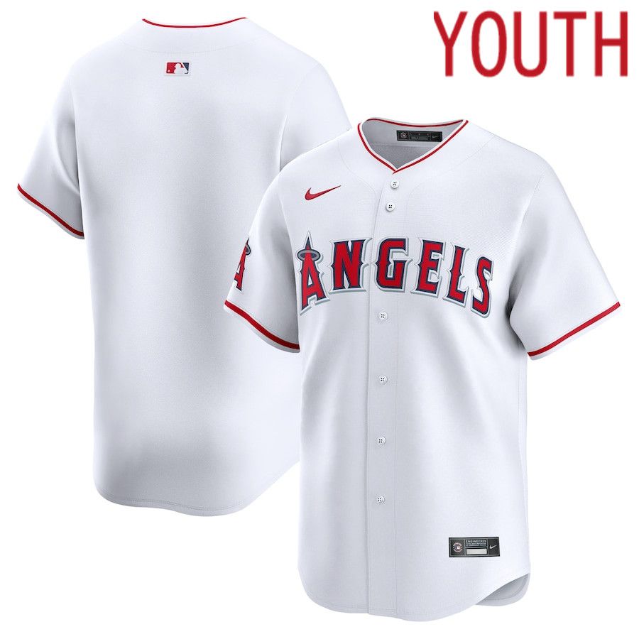 Youth Los Angeles Angels Nike White Home Limited MLB Jersey-0